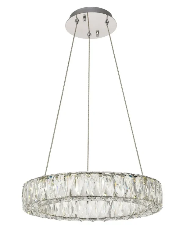 Courbe Ring Crystal Pendant in polished chrome