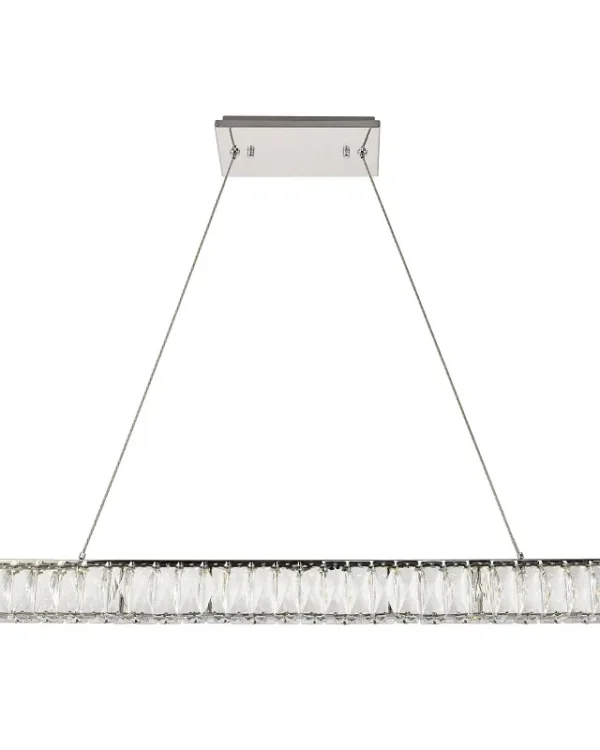 Courbe Linear Crystal Pendant II, 2" × 3" H in Polished Chrome in polished chrome