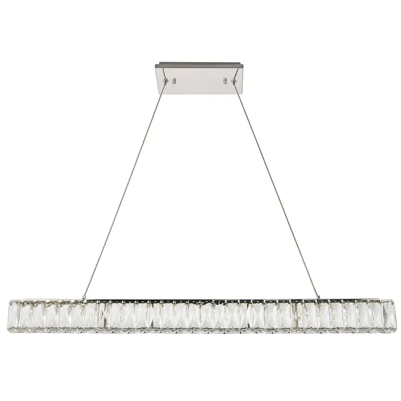 Courbe Linear Crystal Pendant II, 2" × 3" H in Polished Chrome in polished chrome