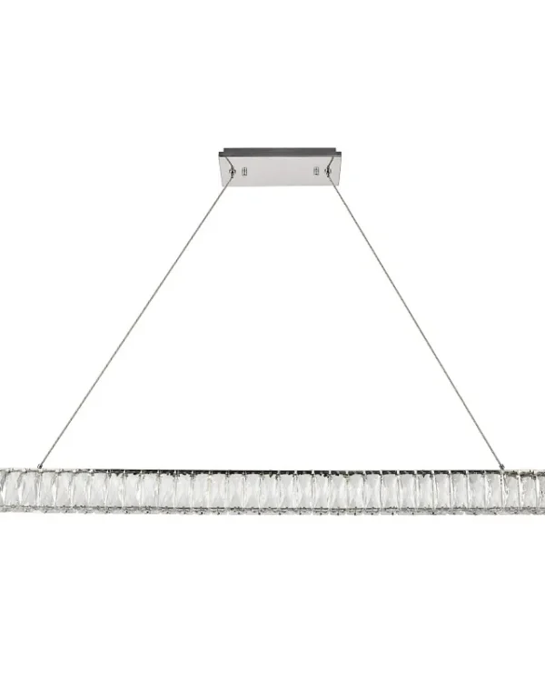 Courbe Linear Crystal Pendant III, 2" × 3" H in Polished Chrome in polished chrome