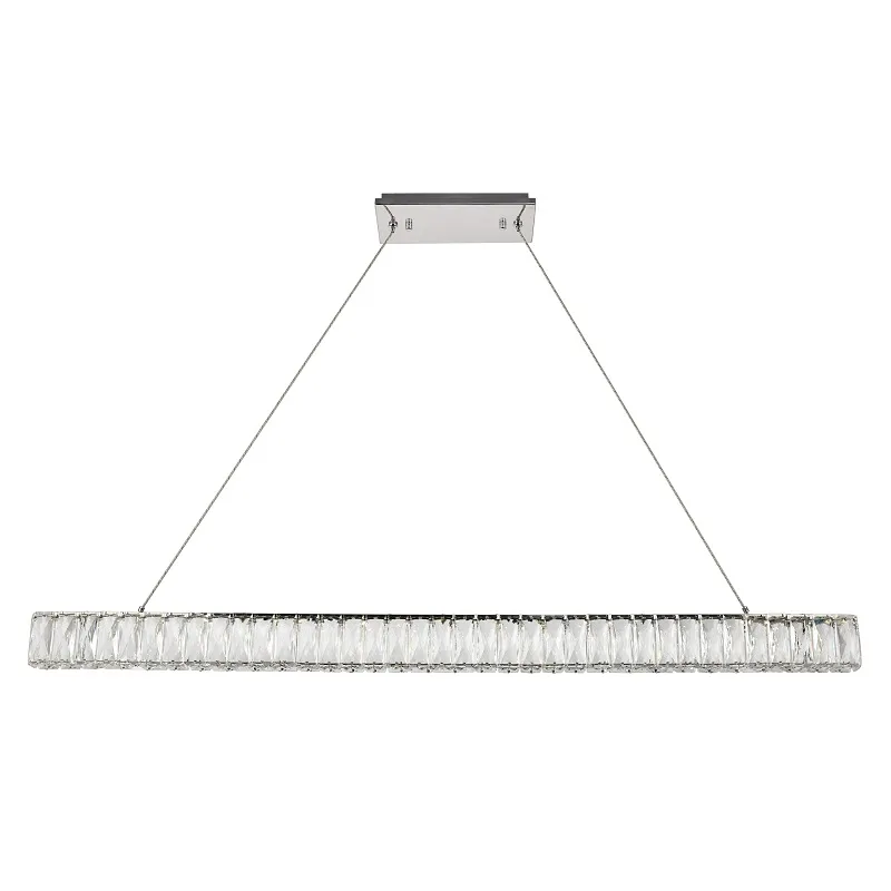 Courbe Linear Crystal Pendant III, 2" × 3" H in Polished Chrome in polished chrome