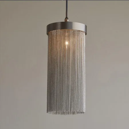 Facette Iron Pendant, 6" in polished chrome