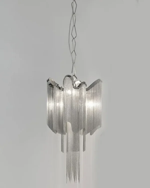 Facette Iron Pendant, 12" in polished chrome