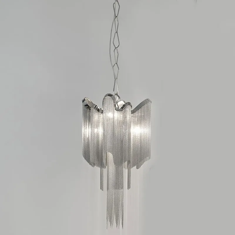 Facette Iron Pendant, 12" in polished chrome