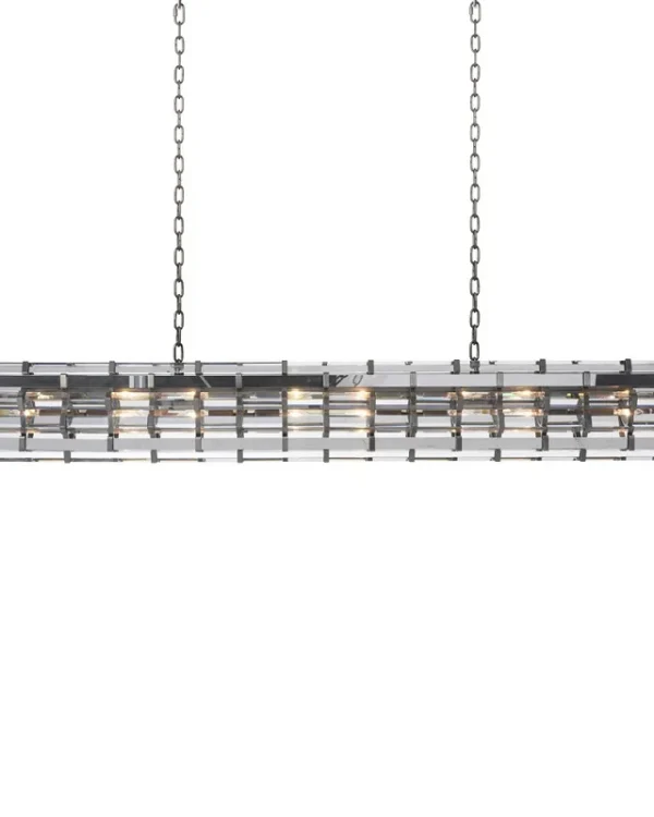 Nuée Linear Crystal Pendant, 9" in gold
