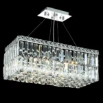Verre Linear Crystal Pendant, 10" in polished chrome