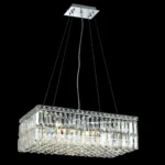 Verre Linear Crystal Pendant, 12" in polished chrome