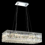 Verre Linear Crystal Pendant, 14" in polished chrome