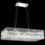 Verre Linear Crystal Pendant, 16" in polished chrome
