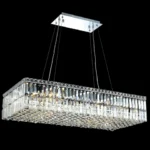 Verre Linear Crystal Pendant, 18" in polished chrome