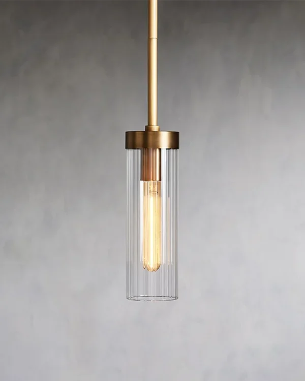 Laiton Glass Pendant, 4" in brass