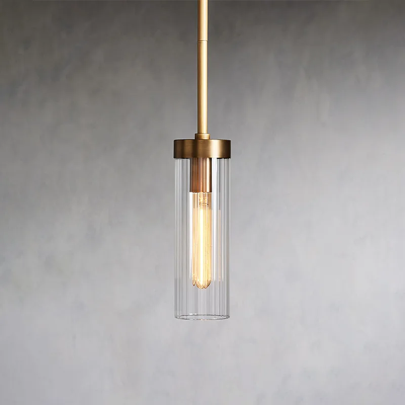 Laiton Glass Pendant, 4" in brass