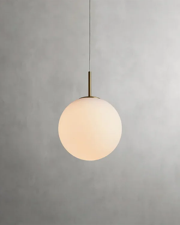 Laiton Glass 1-Light Pendant, 10" × 156" H in satin brass