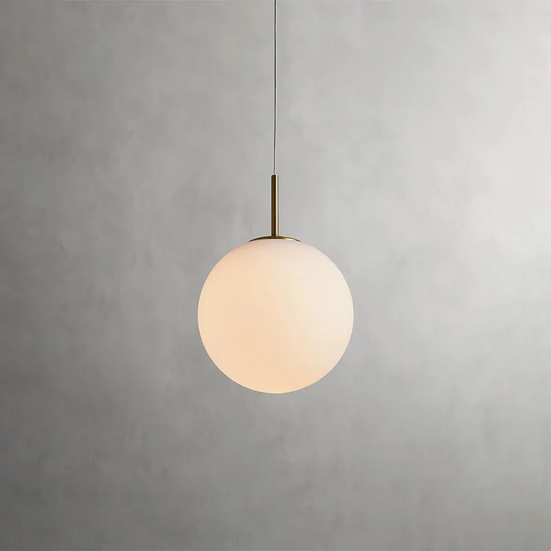 Laiton Glass 1-Light Pendant, 10" × 156" H in satin brass