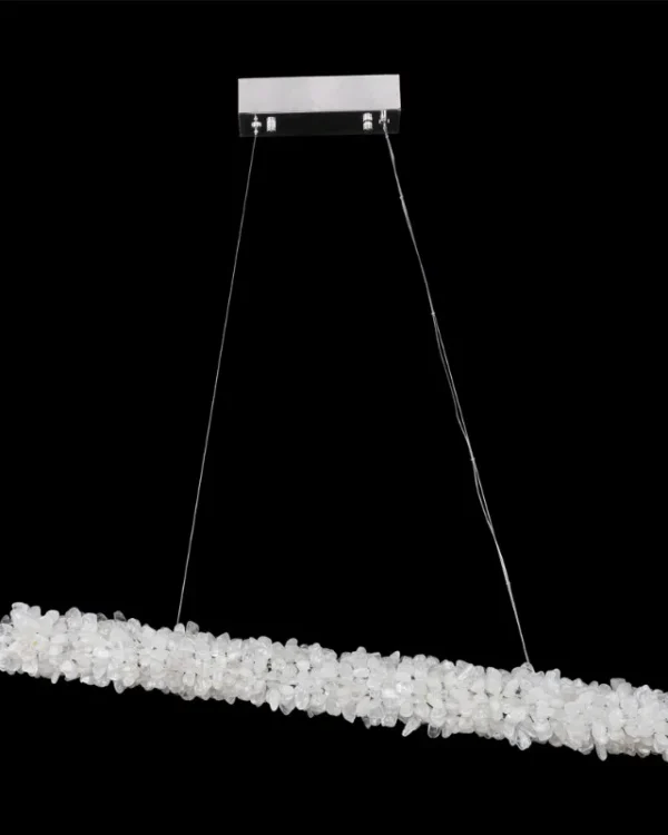 Agate Linear Crystal Pendant, 4" in polished chrome