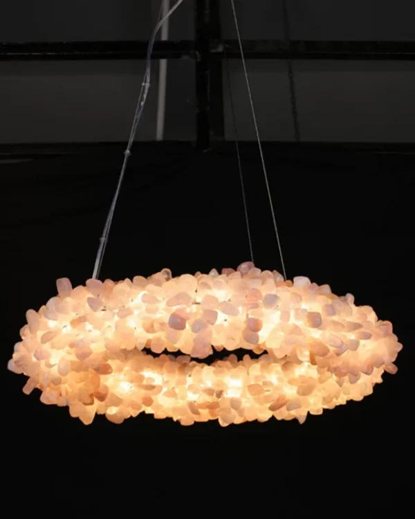 Onyx Crystal Pendant, 14" in polished chrome