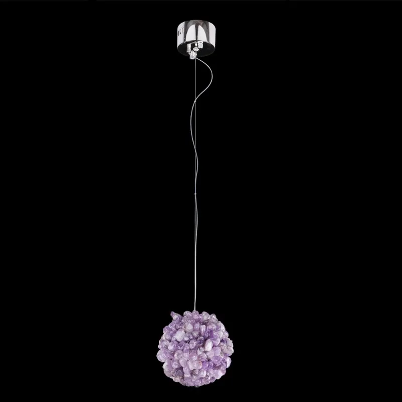 Quartz Crystal Pendant, 8" in polished chrome