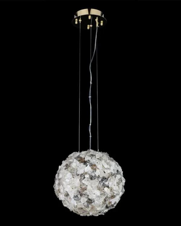 Saphir Crystal Pendant, 12" in polished chrome