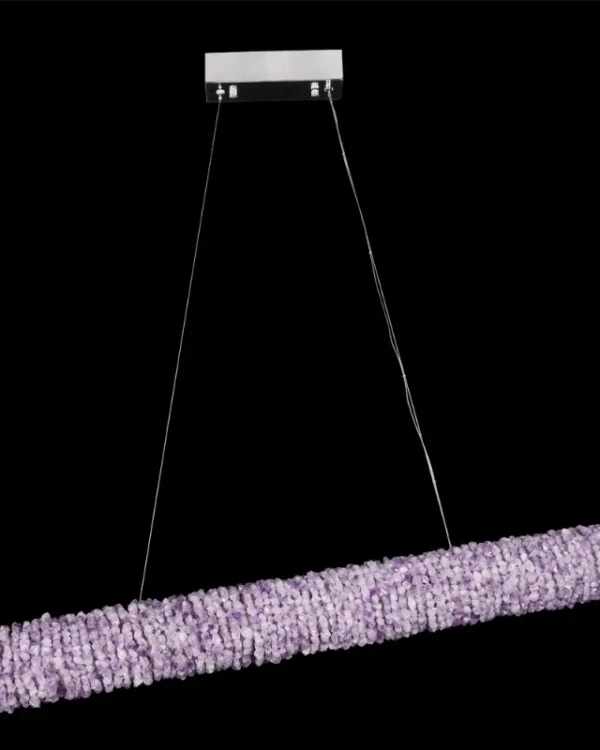Topaze Linear Crystal Pendant, 5" in polished chrome