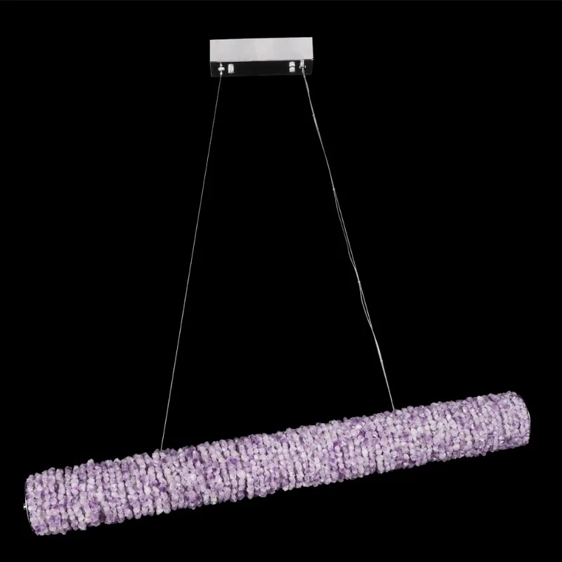 Topaze Linear Crystal Pendant, 5" in polished chrome