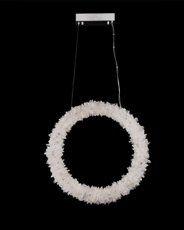 Topaze Quartz Pendant, 16" in polished chrome