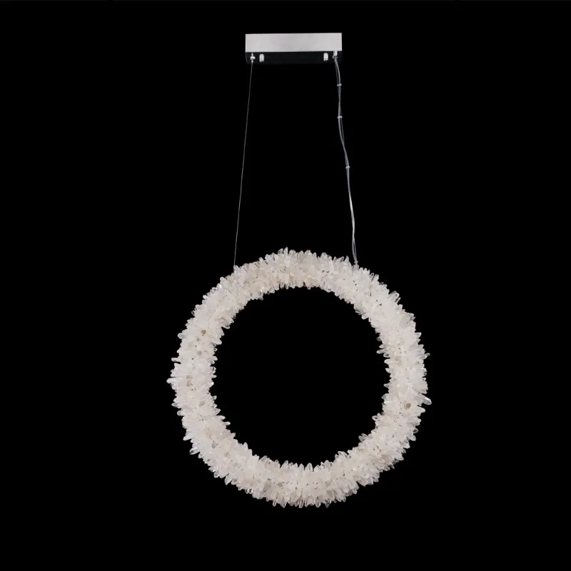 Topaze Quartz Pendant, 16" in polished chrome