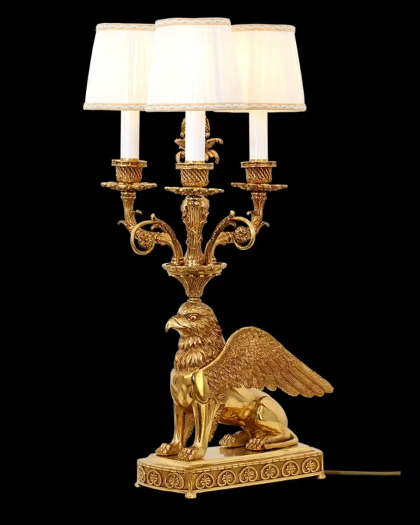 Neuilly Brass 3-Light Table Lamp, 29" in antique brass