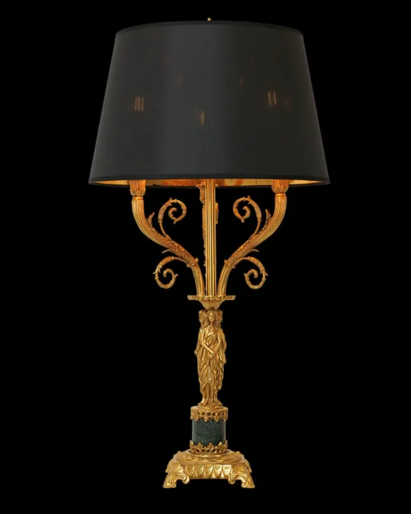 Neuilly Brass Table Lamp, 34" in antique brass