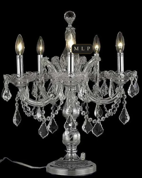 Larme Maria Theresa Table Lamp, 22" in polished chrome