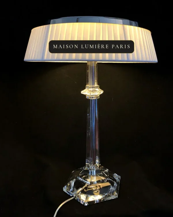 Garnier Crystal Table Lamp, 23" in polished chrome