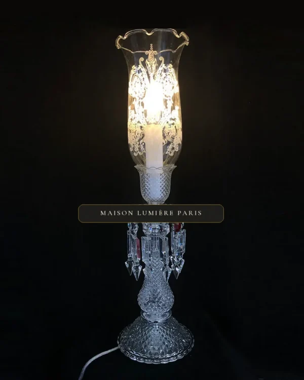 Haussmann Crystal Table Lamp, 20" in polished chrome