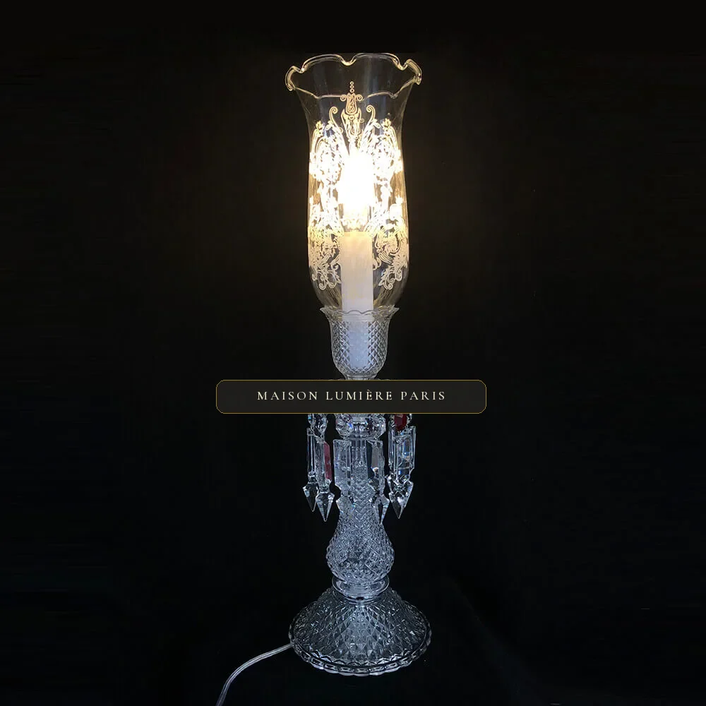 Haussmann Crystal Table Lamp, 20" in polished chrome