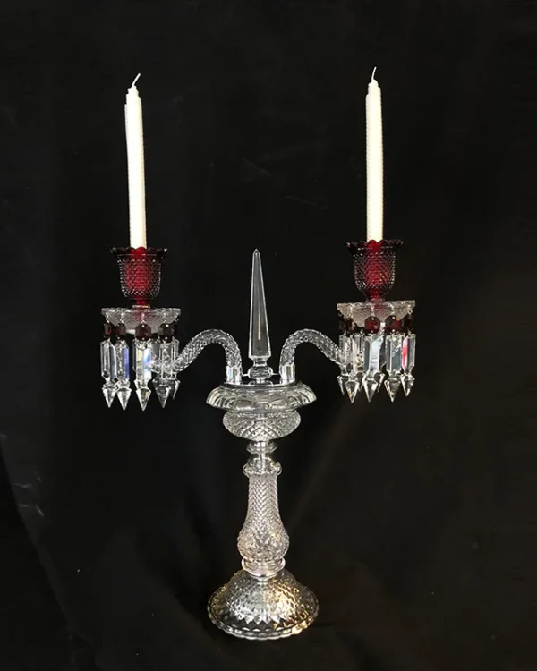 Louvre Crystal Table Lamp, 23" in polished chrome