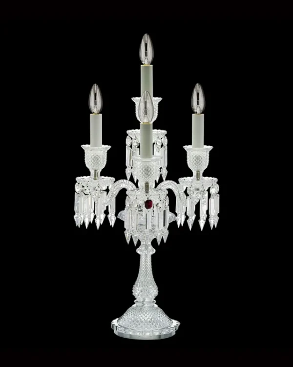 Meurice Crystal Table Lamp, 30" in polished chrome