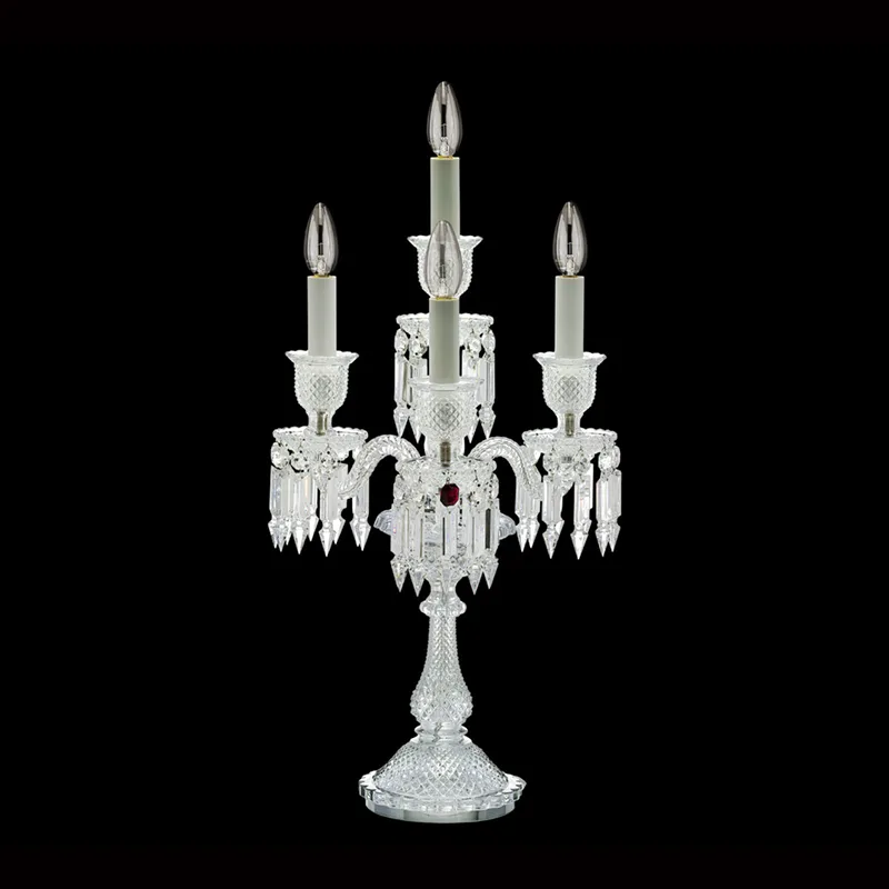 Meurice Crystal Table Lamp, 30" in polished chrome