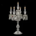 Meurice Crystal 5-Light Table Lamp II, 31" in Polished Chrome in polished chrome