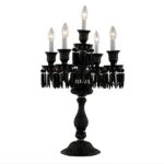 Meurice Crystal 5-Light Table Lamp, 31" in Polished Chrome in polished chrome