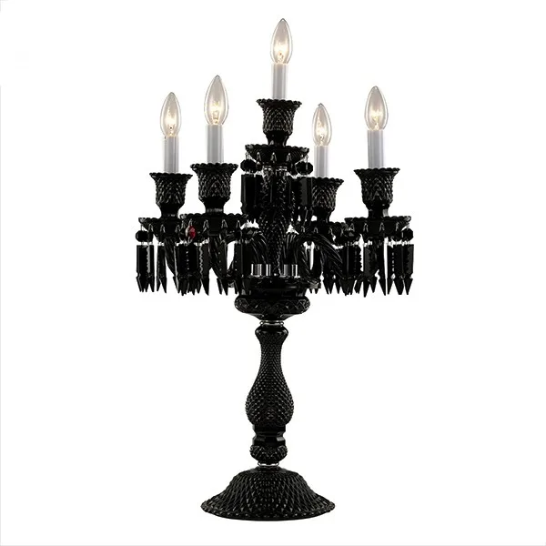 Meurice Crystal 5-Light Table Lamp, 31" in Polished Chrome in polished chrome