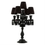 Meurice Crystal 5-Light Table Lamp III, 31" in Polished Chrome in polished chrome