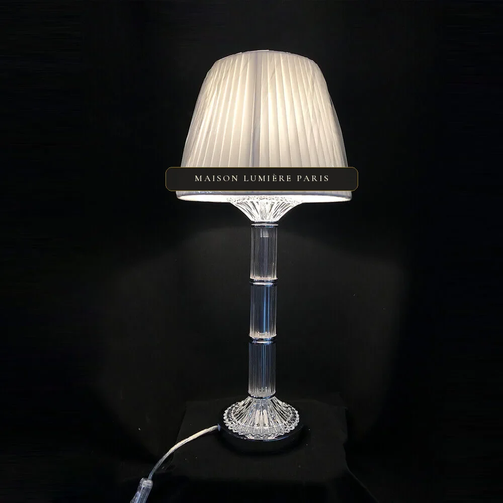 Saint-Germain Crystal Table Lamp, 23" in polished chrome
