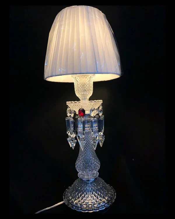 Saint-Honoré Crystal Table Lamp, 20" in polished chrome