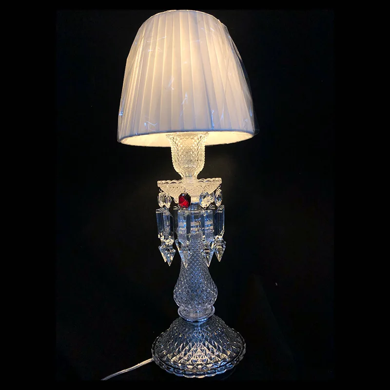 Saint-Honoré Crystal Table Lamp, 20" in polished chrome