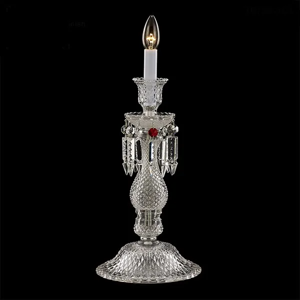 Vosges Crystal 1-Light Table Lamp II, 23" in Polished Chrome in polished chrome