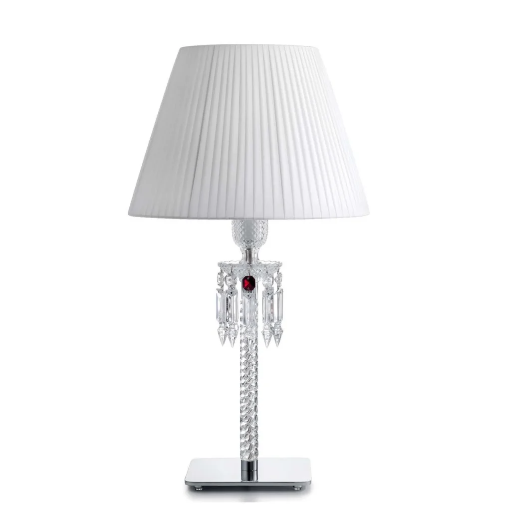 Vosges Crystal Table Lamp, 25" in polished chrome