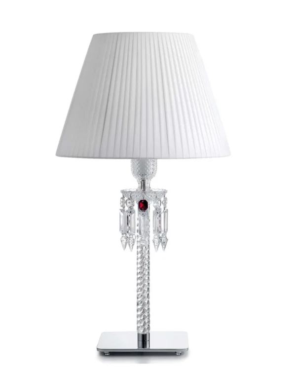 Vosges Crystal Table Lamp, 25" in polished chrome
