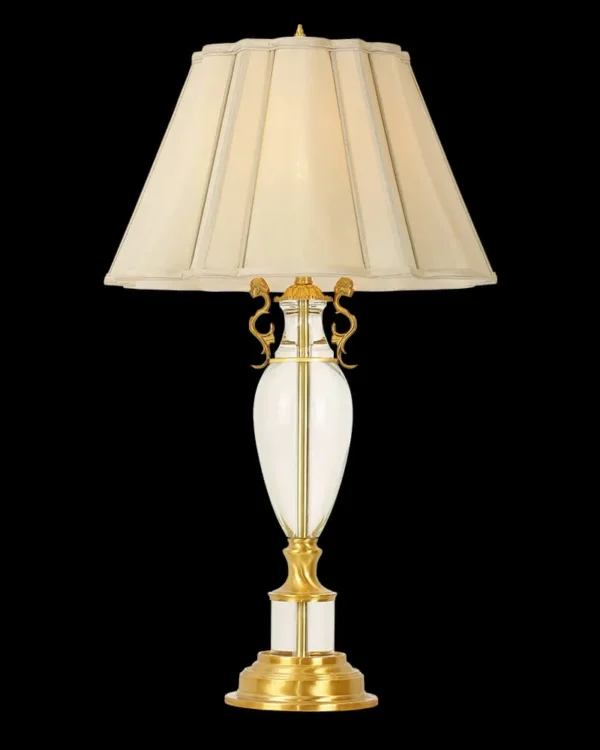 Neuilly Glass Table Lamp, 31" in antique brass