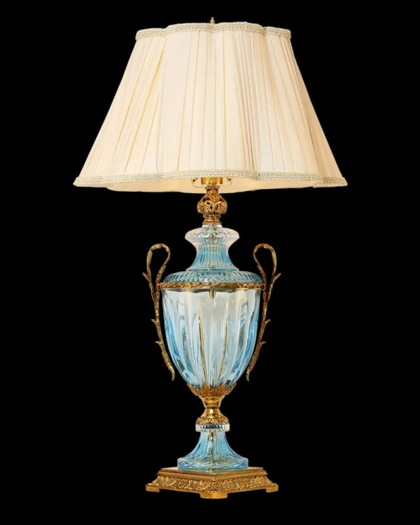 Neuilly Glass 1-Light Table Lamp II, 33" in Antique Brass in antique brass