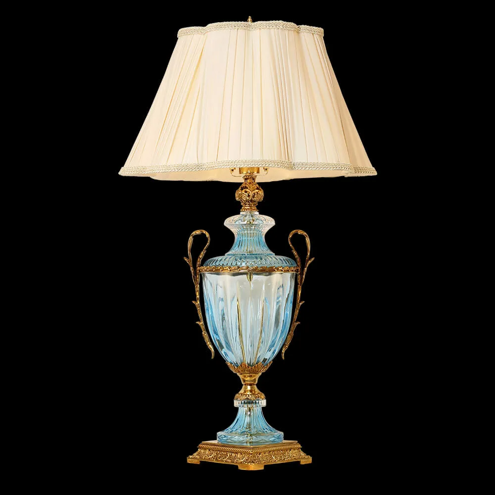 Neuilly Glass 1-Light Table Lamp II, 33" in Antique Brass in antique brass