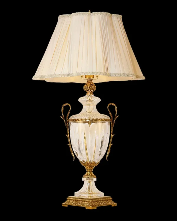 Neuilly Glass 1-Light Table Lamp, 33" in Antique Brass in antique brass
