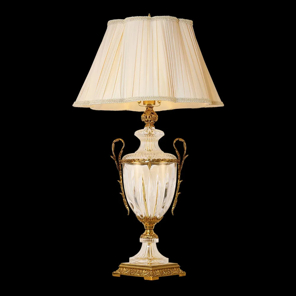Neuilly Glass 1-Light Table Lamp, 33" in Antique Brass in antique brass